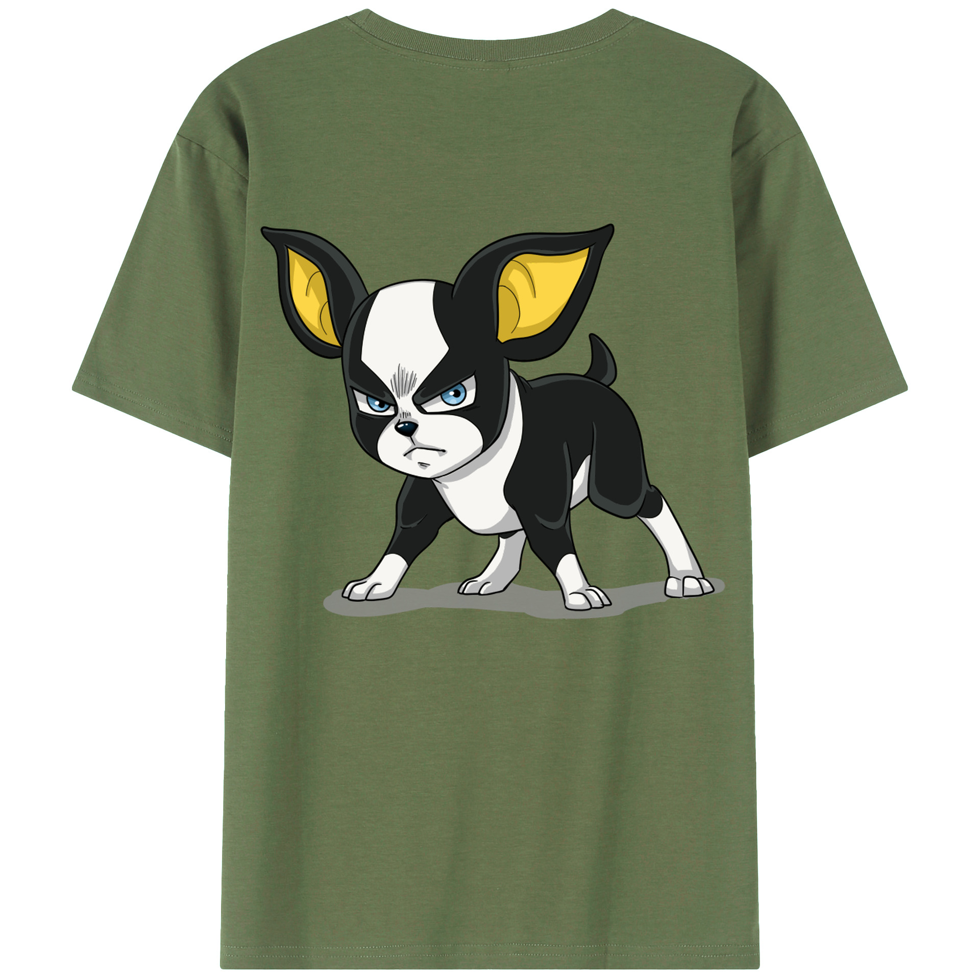 （画像用） ジョジョの奇妙な冒険 イギー JoJo's Bizarre Adventure Iggy 綿100％ メンズ半袖Tシャツ（バックプリント） 通気性